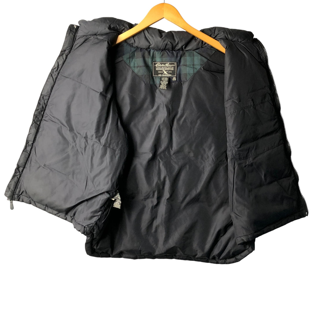 Eddie Bauer Goose Down Vest, Men's XL Size Nylon black type Vintage Second Hand