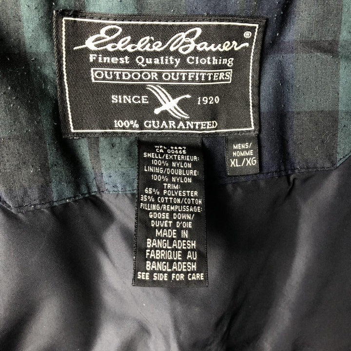 Eddie Bauer Goose Down Vest, Men's XL Size Nylon black type Vintage Second Hand
