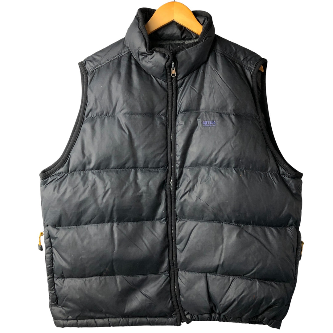 Vintage 90'S Eddie Bauer EBTEK Ripstop Goose Down Vest, Men's Size L Nylon black type Vintage Second Hand