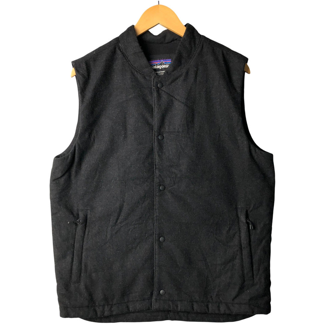 Patagonia Recycled Wool Vest (26970FA17) with Primaloft Padding, Men's Size Medium wool black type Vintage Second Hand