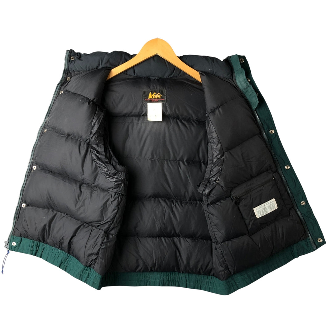 90'S REI Vintage Down Vest, Men's Size L unclear green type Vintage Second Hand