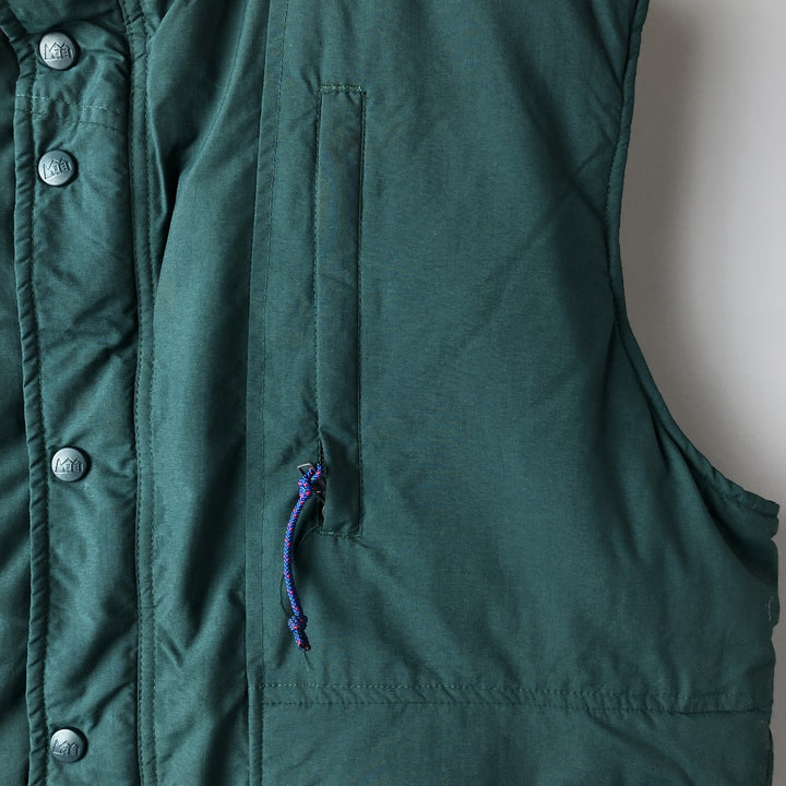 90'S REI Vintage Down Vest, Men's Size L unclear green type Vintage Second Hand
