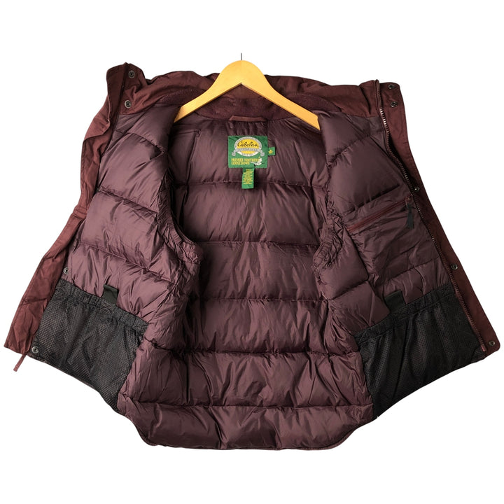 90'S Cabelas Vintage Goose Down Vest, Men's Size Medium polyester burgundy type Vintage Second Hand