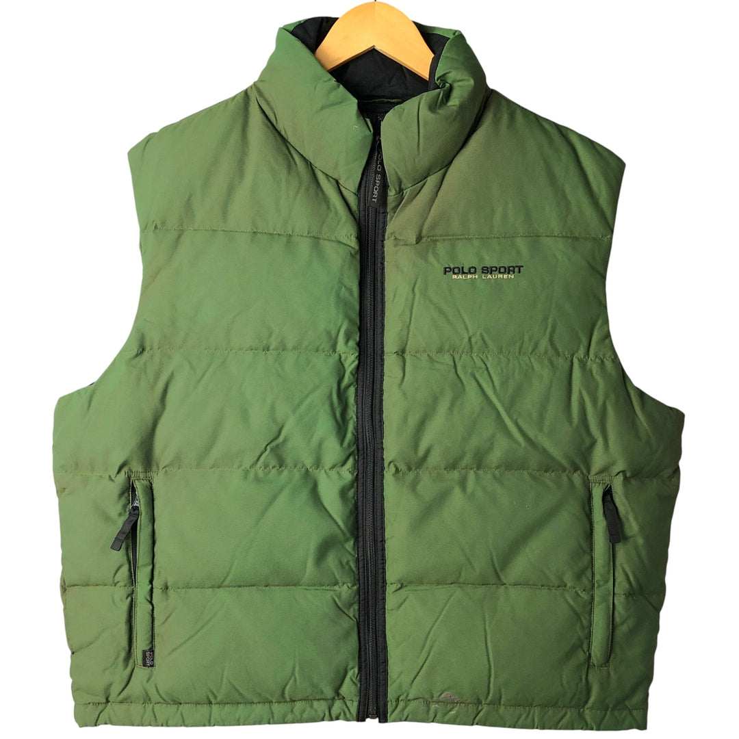 Vintage 90'S Ralph Lauren POLO SPORT down vest, men's size XL Nylon green type Vintage Second Hand