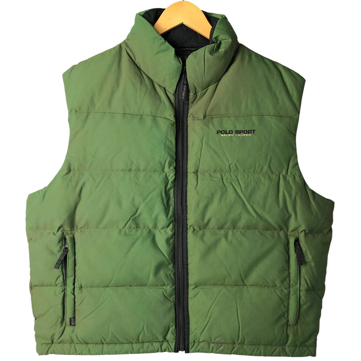 Vintage 90'S Ralph Lauren POLO SPORT down vest, men's size XL Nylon green type Vintage Second Hand