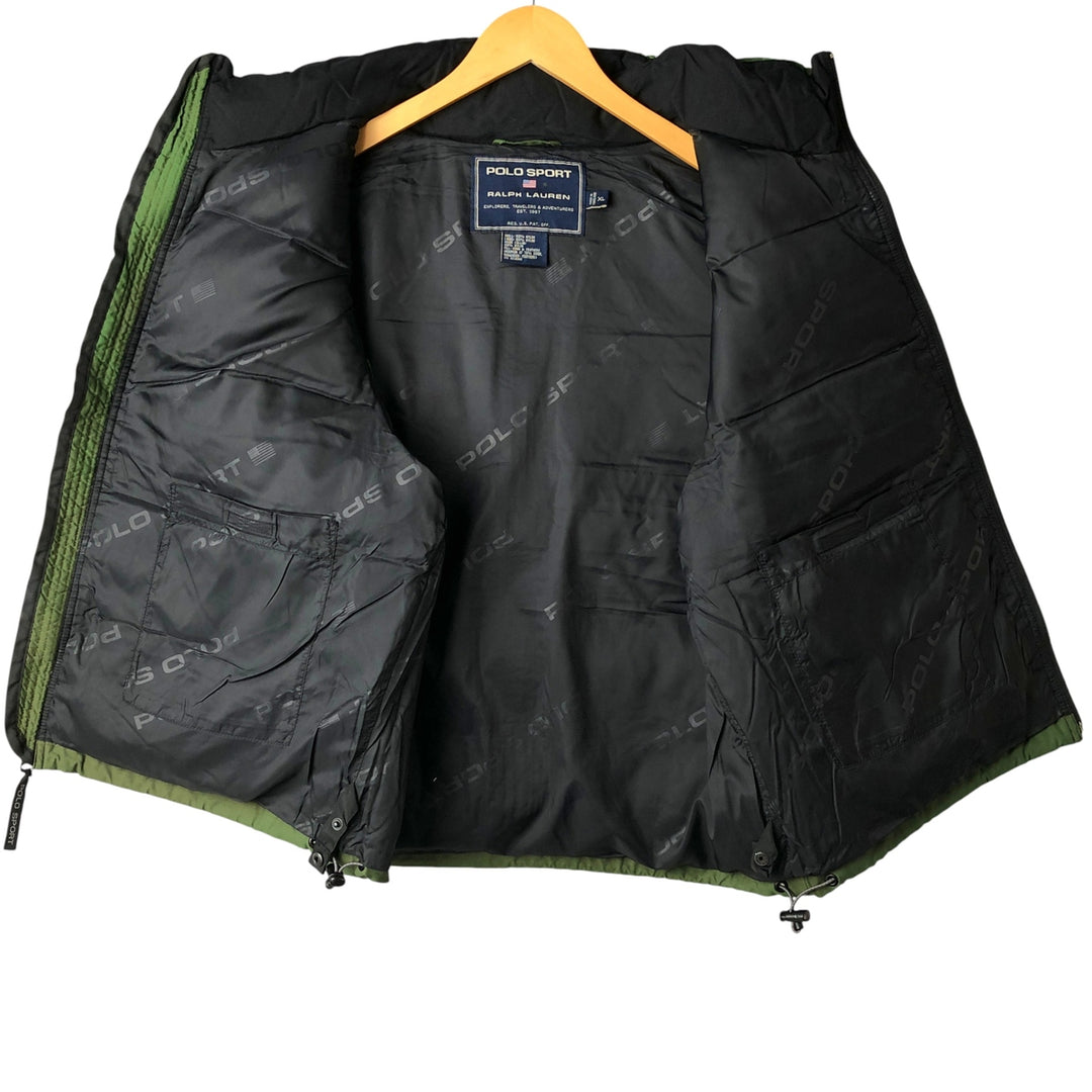Vintage 90'S Ralph Lauren POLO SPORT down vest, men's size XL Nylon green type Vintage Second Hand