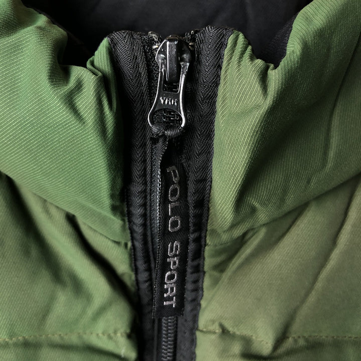 Vintage 90'S Ralph Lauren POLO SPORT down vest, men's size XL Nylon green type Vintage Second Hand