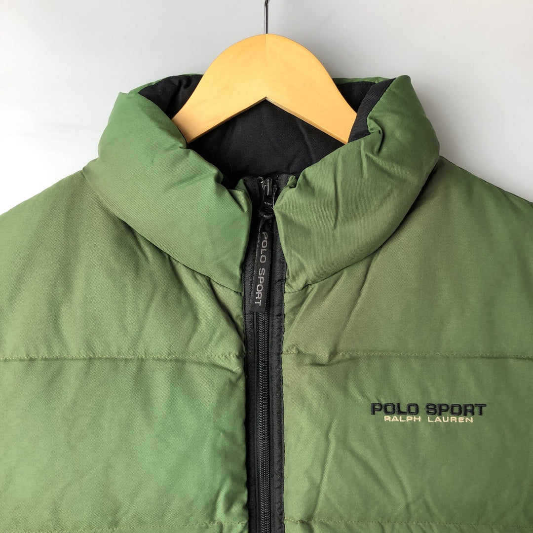 Vintage 90'S Ralph Lauren POLO SPORT down vest, men's size XL Nylon green type Vintage Second Hand