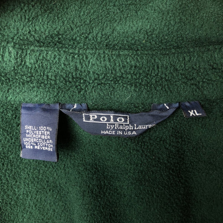 Ralph Lauren POLO by Ralph Lauren Swing-Top Fleece Jacket, Made in USA, Men's XL polyester green type Vintage Second Hand