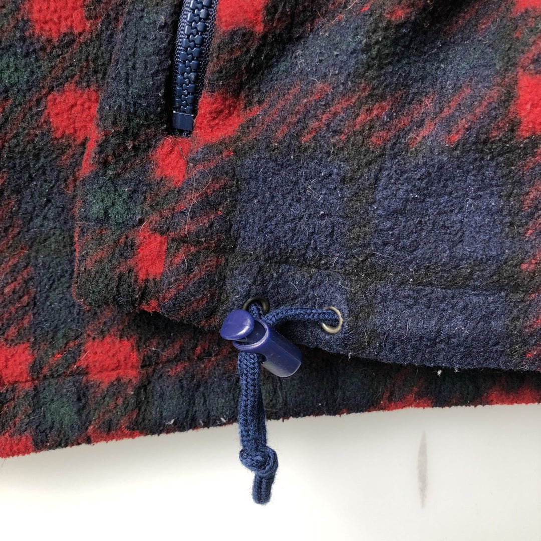 Vintage 90'S Eddie Bauer EBTEK Check Pattern Fleece Pullover, Men's XXL polyester navy blue type Vintage Second Hand