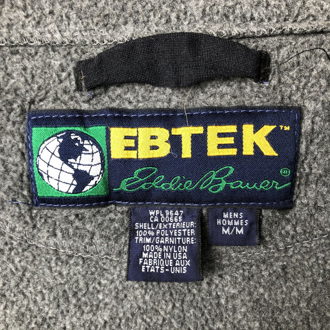 Vintage 90'S Eddie Bauer EBTEK fleece jacket, made in the USA, size M. polyester gray type Vintage Second Hand