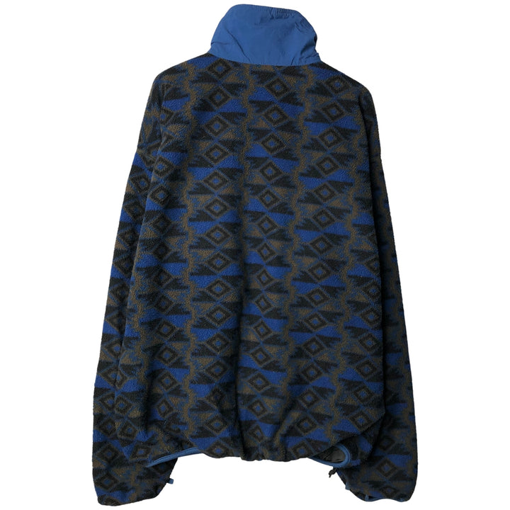 90'S Vintage Columbia White Tag Print Fleece Jacket, Made in USA, Men's Size L unclear navy blue type Vintage Second Hand