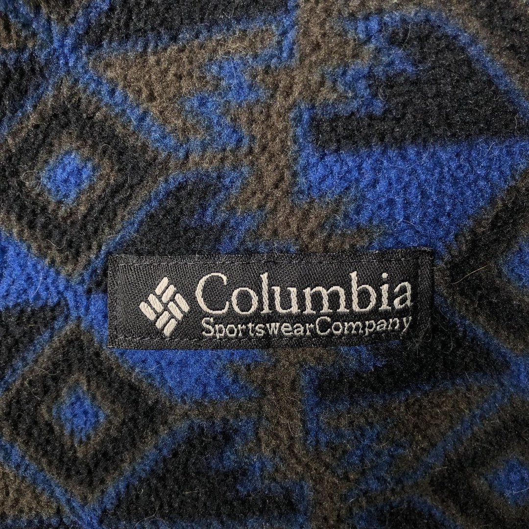 90'S Vintage Columbia White Tag Print Fleece Jacket, Made in USA, Men's Size L unclear navy blue type Vintage Second Hand