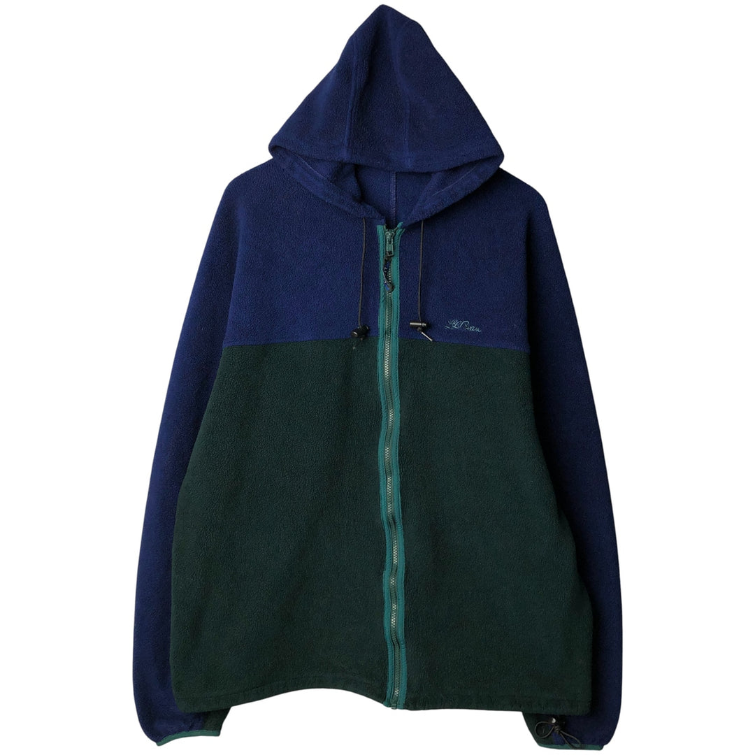 90'S LLBean Fleece Full-Zip Hoodie, Men's, Size XL, Vintage unclear navy blue type Vintage Second Hand