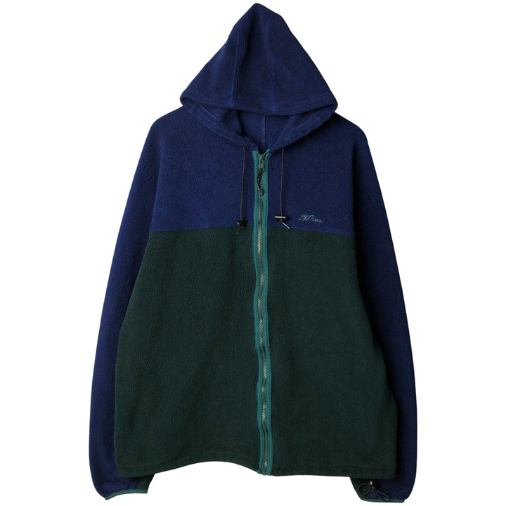 90'S LLBean Fleece Full-Zip Hoodie, Men's, Size XL, Vintage unclear navy blue type Vintage Second Hand