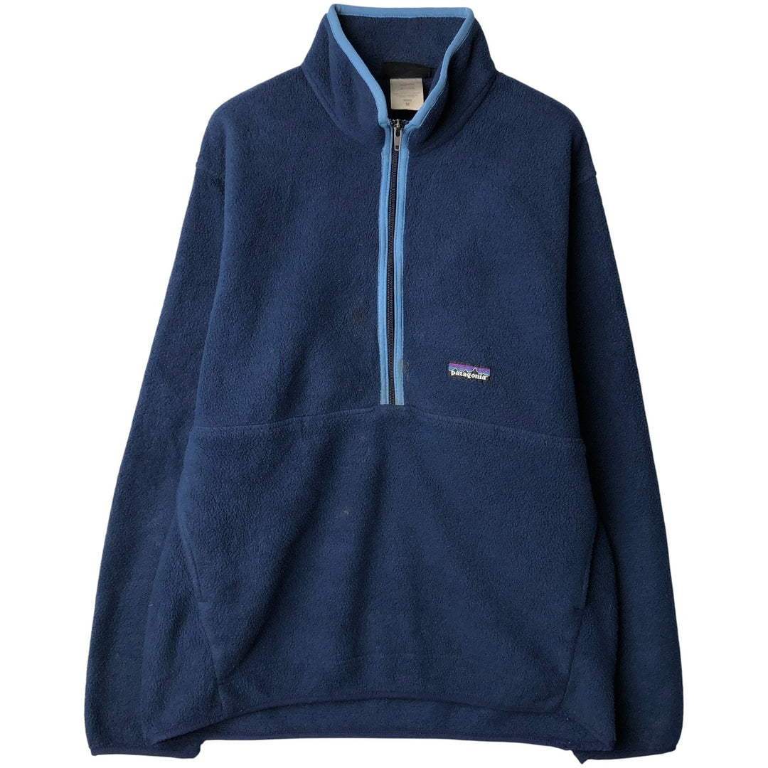 2000'S Patagonia Synchilla Fleece Pullover, Men's Size Medium polyester navy blue type Vintage Second Hand
