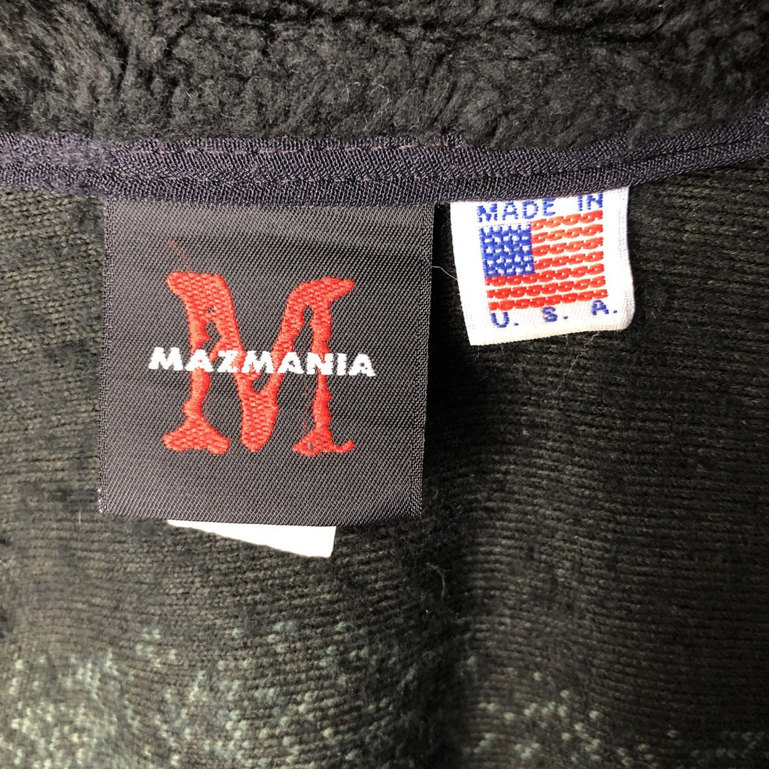 90'S MAZMANIA All-Over Horse Print Fleece Jacket, Made in USA, Men's Size XL, Vintage acrylic Green type dark green Vintage Second Hand