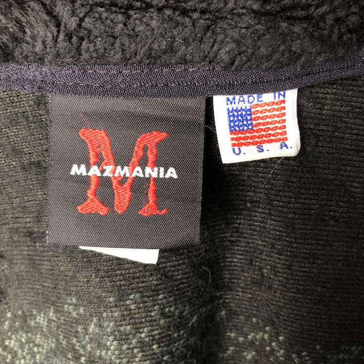 90'S MAZMANIA All-Over Horse Print Fleece Jacket, Made in USA, Men's Size XL, Vintage acrylic Green type dark green Vintage Second Hand