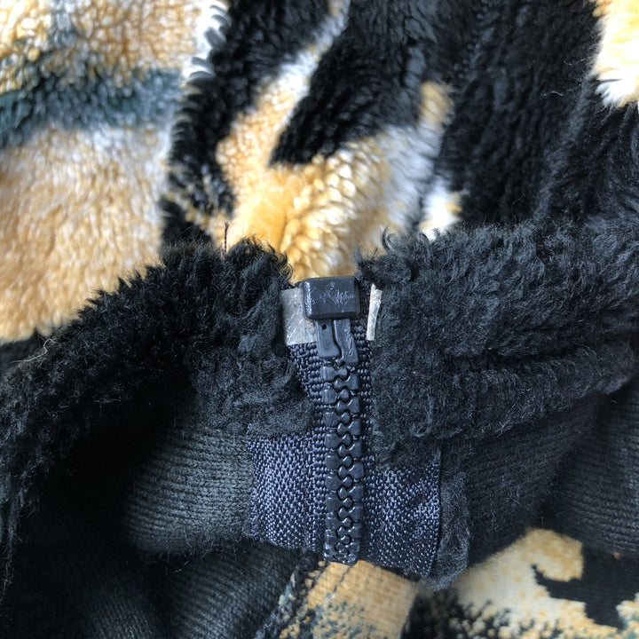 90'S MAZMANIA All-Over Horse Print Fleece Jacket, Made in USA, Men's Size XL, Vintage acrylic Green type dark green Vintage Second Hand