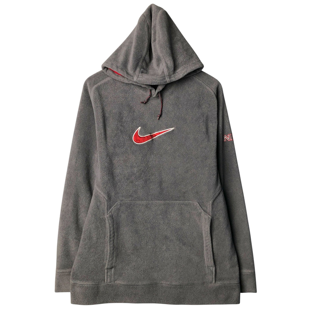 2000'S Nike fleece pullover hoodie, men's size L polyester gray type Vintage Second Hand
