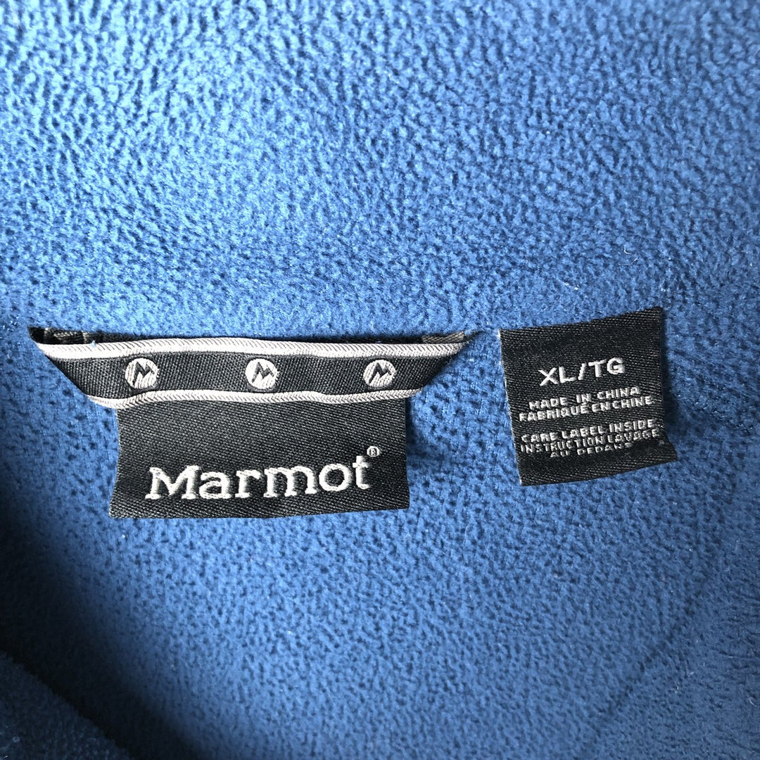 Marmot Half-Zip Fleece Pullover, Men's XL polyester blue type Vintage Second Hand