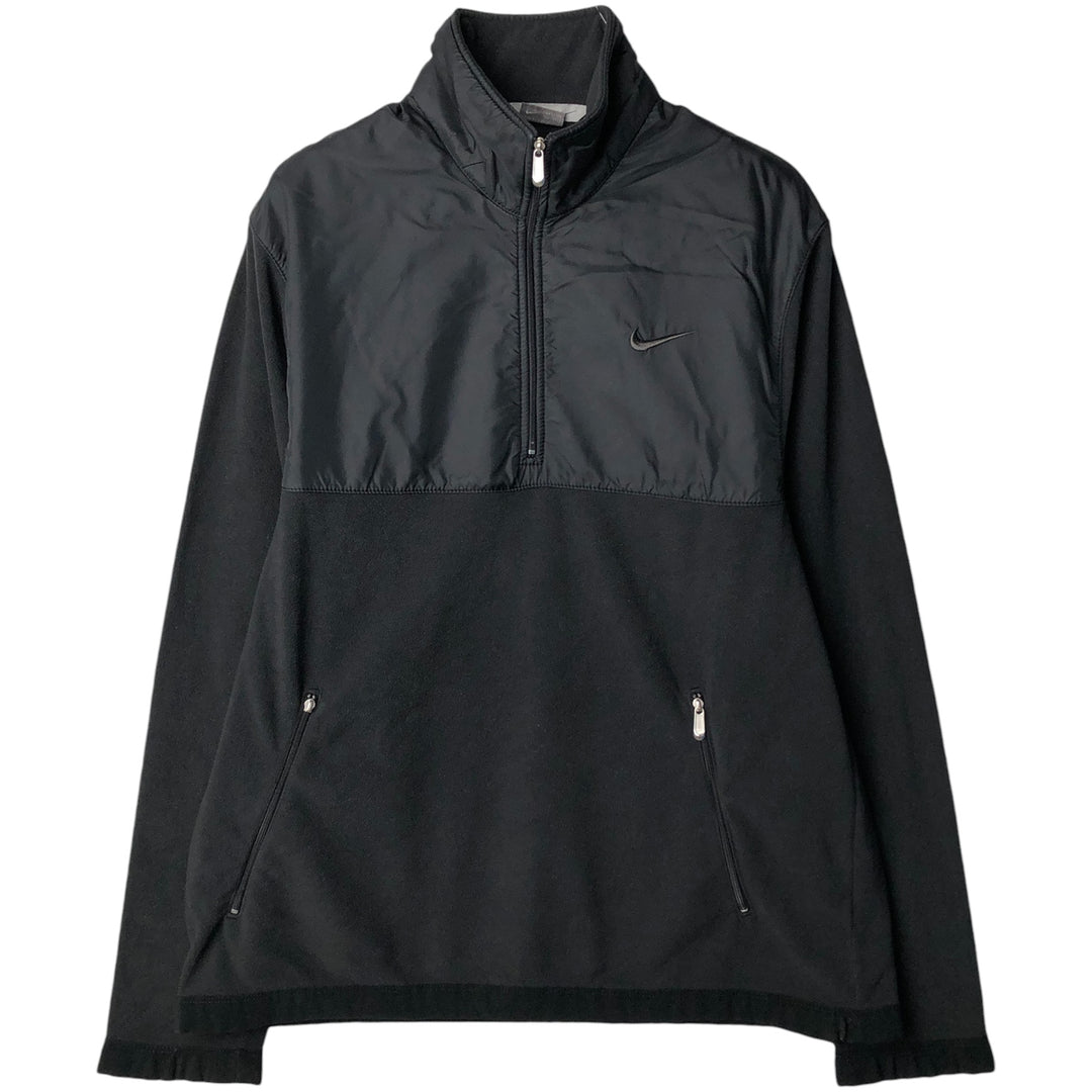 2000'S Nike Half-Zip Fleece Pullover, Men's Size Medium polyester black type Vintage Second Hand