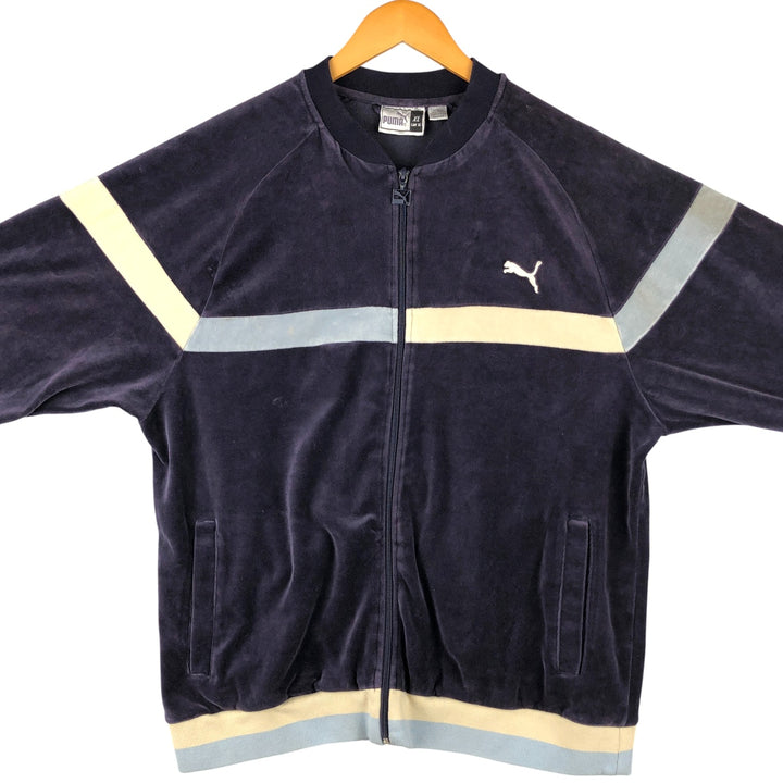 90s-00'S Vintage Puma Velour Jersey Track Jacket, Men's Size XL cotton Purple type blue-purple Vintage Second Hand
