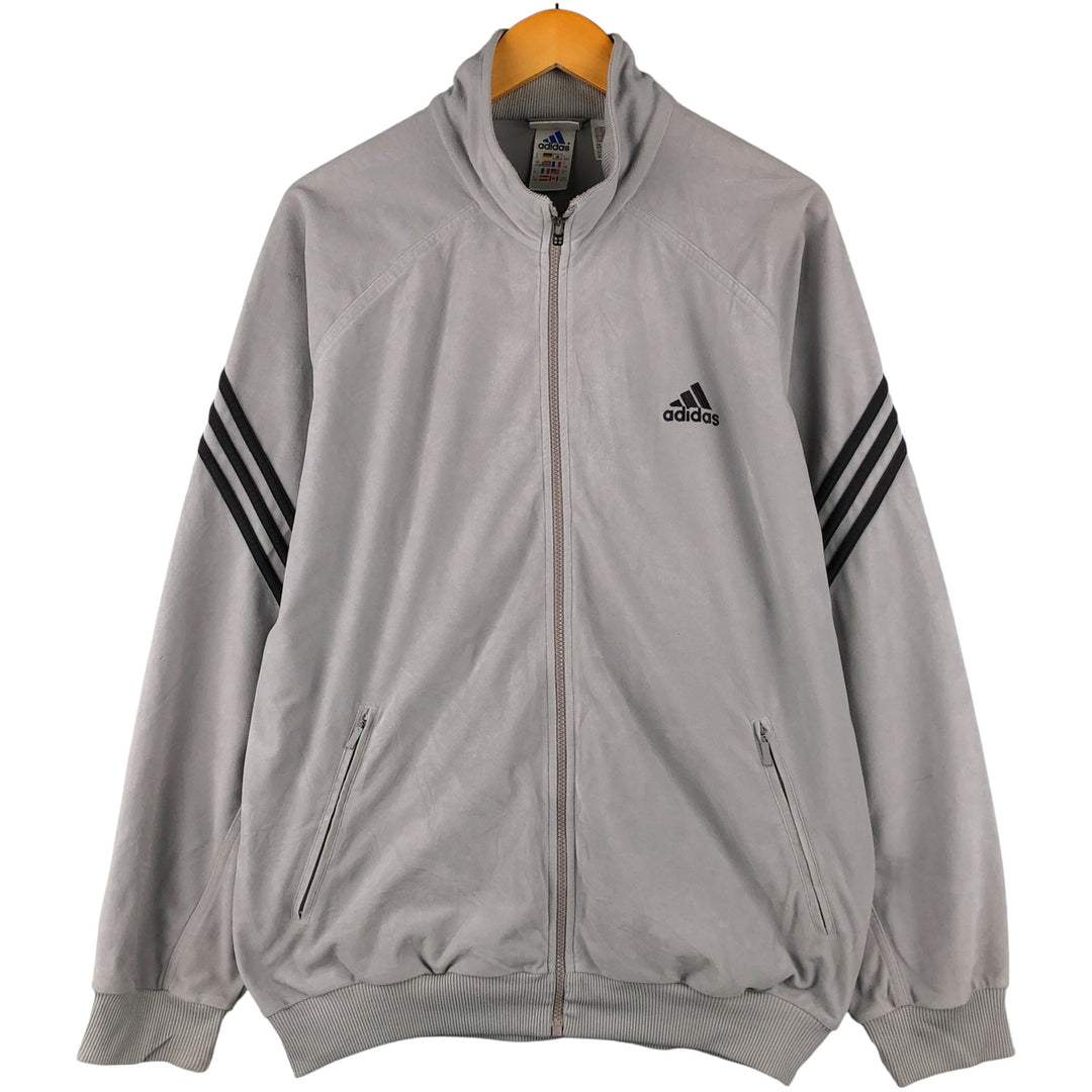 00'S adidas jersey track jacket, men's XL size polyester gray type Vintage Second Hand
