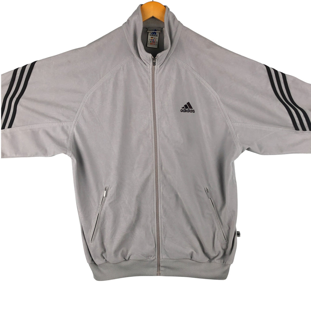 00'S adidas jersey track jacket, men's XL size polyester gray type Vintage Second Hand