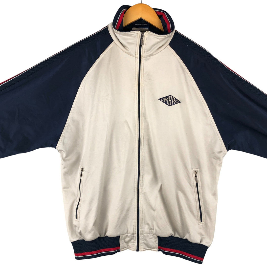 90s-00'S Umbro Jersey Track Jacket, Men's XL polyester ivory Vintage Second Hand