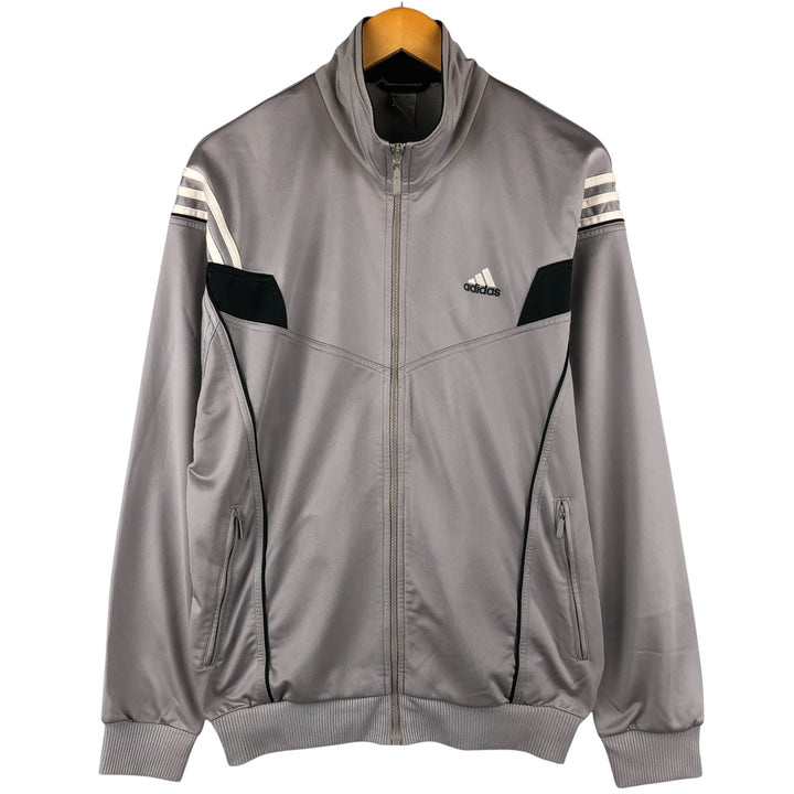 00'S adidas jersey track jacket, men's XL size polyester gray type Vintage Second Hand