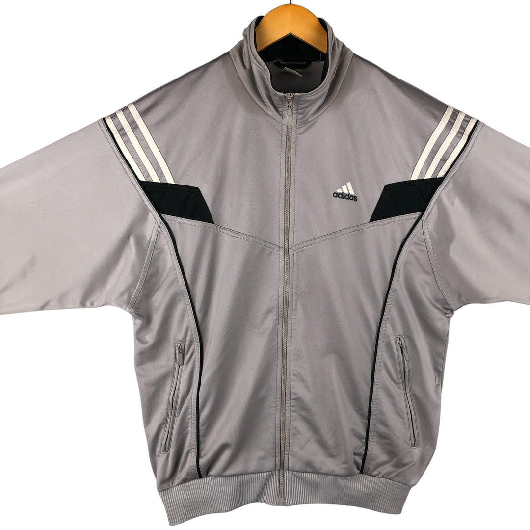00'S adidas jersey track jacket, men's XL size polyester gray type Vintage Second Hand