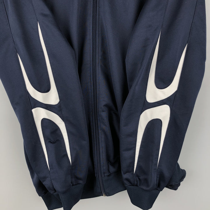 90s-00'S Umbro Jersey Track Jacket, Men's Size Medium polyester navy blue type Vintage Second Hand