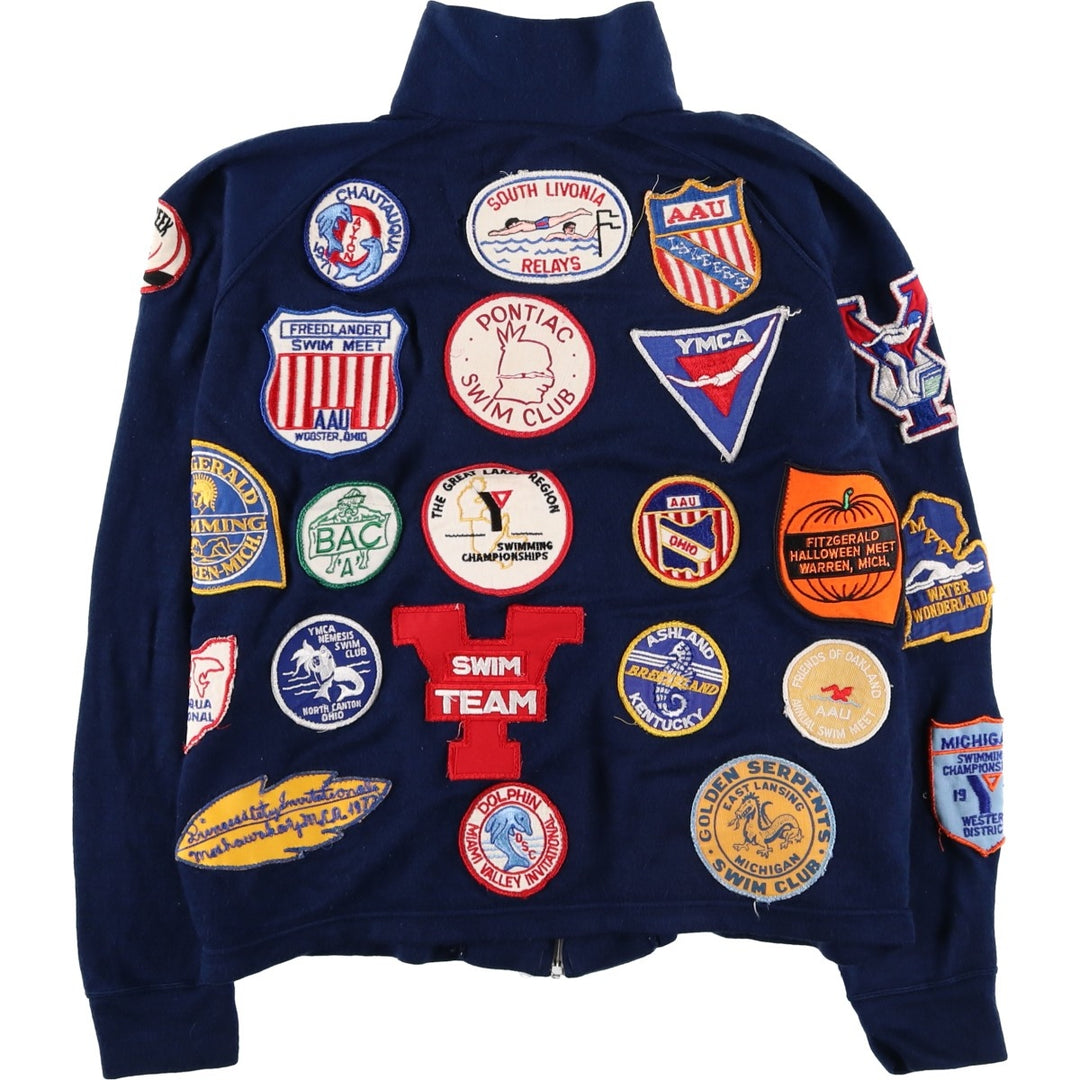 Vintage 1970'S White Stag SPEEDO double-brand custom track jacket, size M, men's. unclear navy blue type Vintage Second Hand