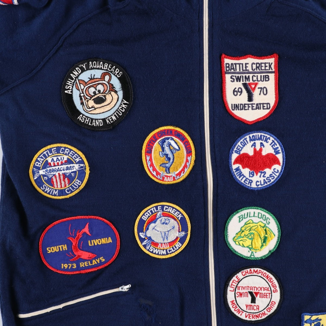 Vintage 1970'S White Stag SPEEDO double-brand custom track jacket, size M, men's. unclear navy blue type Vintage Second Hand