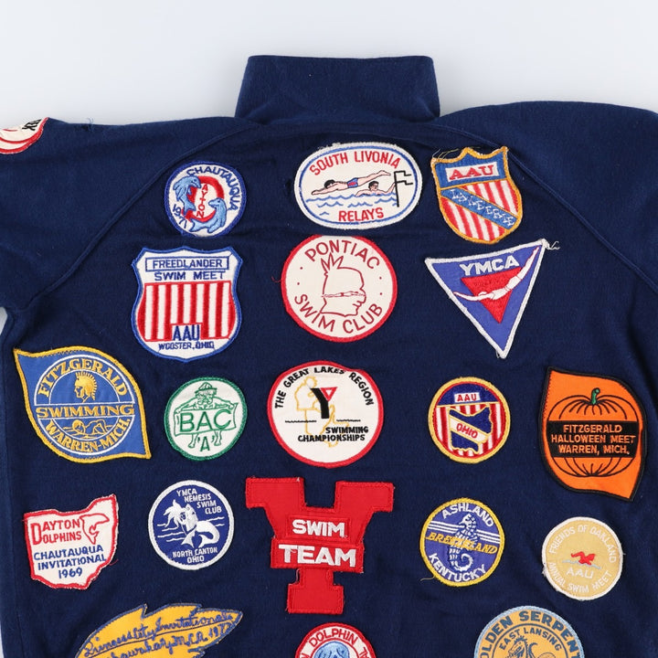 Vintage 1970'S White Stag SPEEDO double-brand custom track jacket, size M, men's. unclear navy blue type Vintage Second Hand