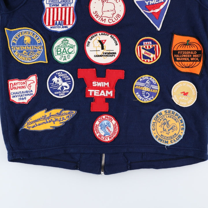 Vintage 1970'S White Stag SPEEDO double-brand custom track jacket, size M, men's. unclear navy blue type Vintage Second Hand