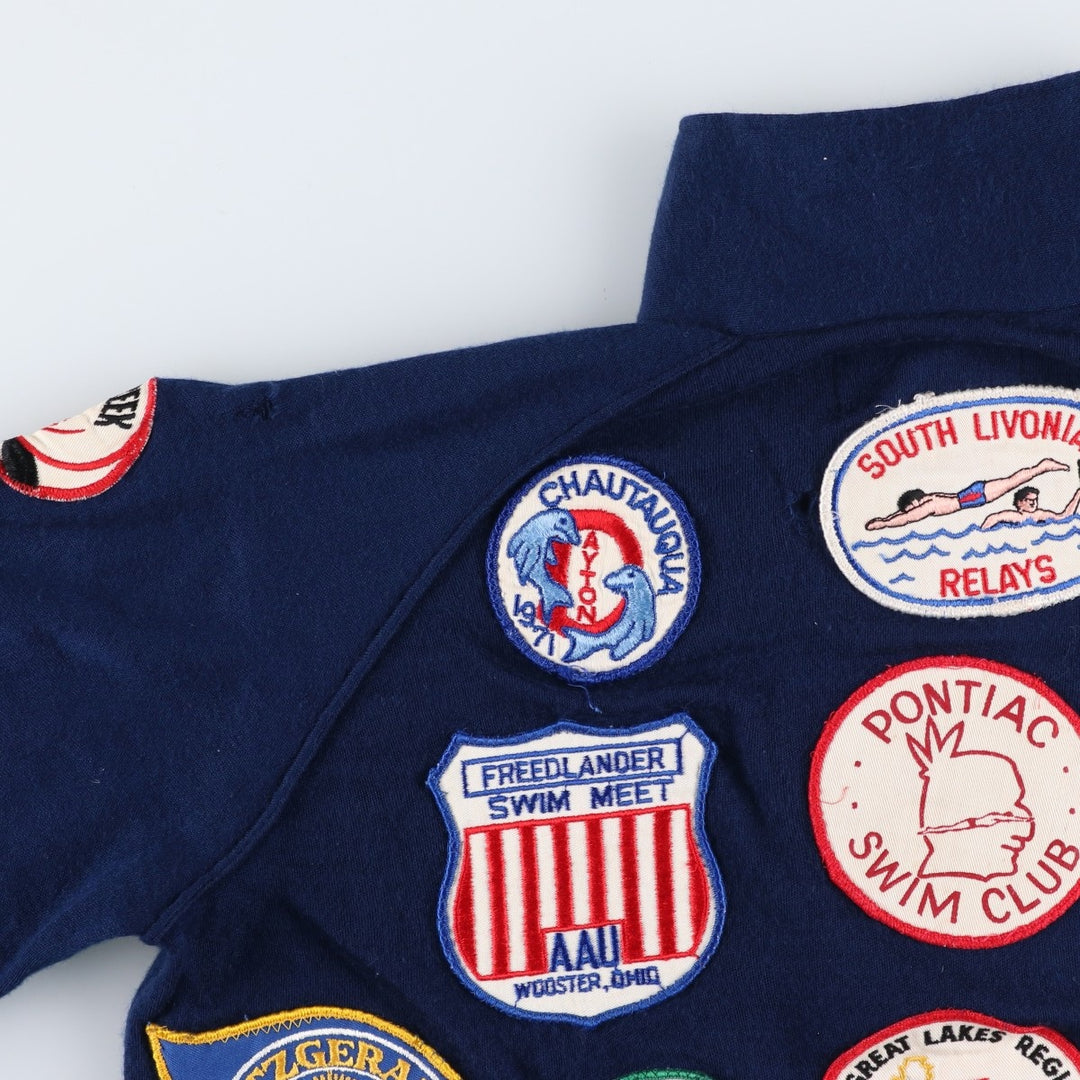 Vintage 1970'S White Stag SPEEDO double-brand custom track jacket, size M, men's. unclear navy blue type Vintage Second Hand