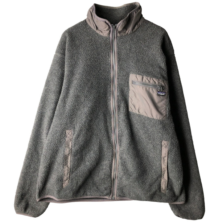 Vintage 1980'S Patagonia Triangle Tag Fleece Jacket, Made in USA, Men's XL polyester gray type Vintage Second Hand