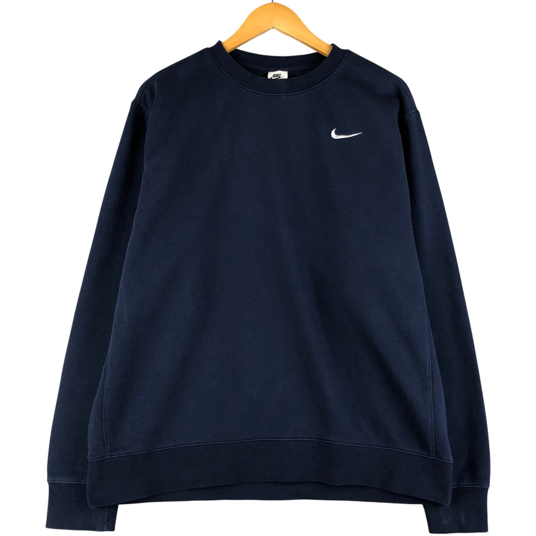 Nike One Point Logo Sweatshirt, Trainer, Men's XL cotton Navy blue Vintage Second Hand