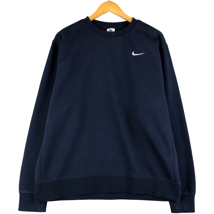 Nike One Point Logo Sweatshirt, Trainer, Men's XL cotton Navy blue Vintage Second Hand