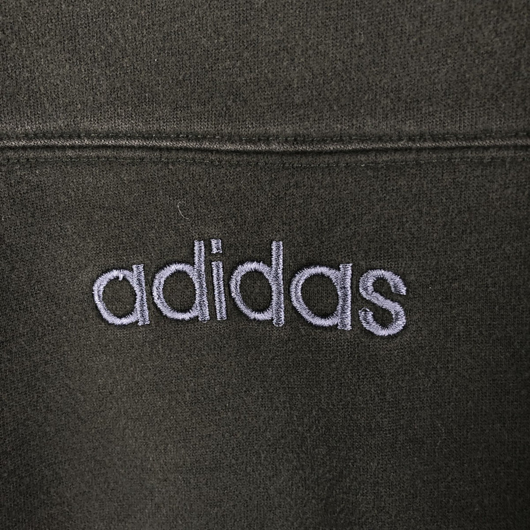 00'S Adidas logo sweatshirt, men's size L cotton Khaki type sage green Vintage Second Hand