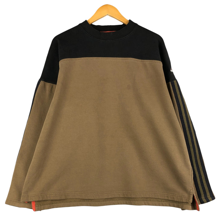 2000'S Adidas Two-Tone Logo Sweatshirt, Men's Size XL cotton brown type Vintage Second Hand