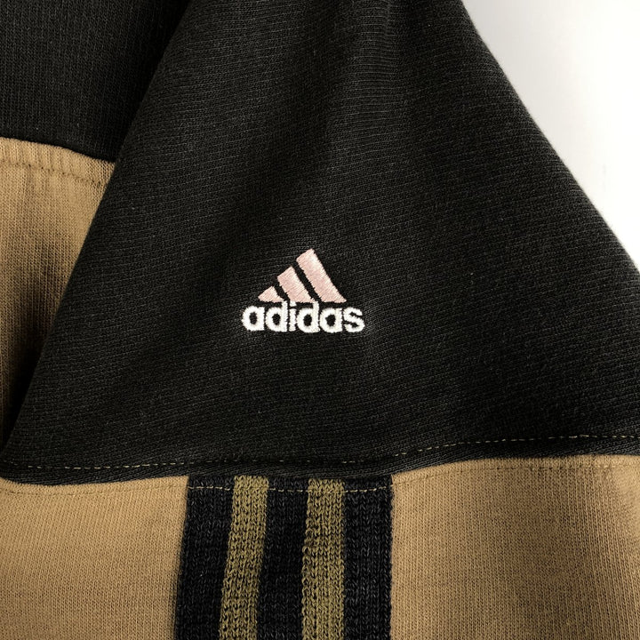 2000'S Adidas Two-Tone Logo Sweatshirt, Men's Size XL cotton brown type Vintage Second Hand