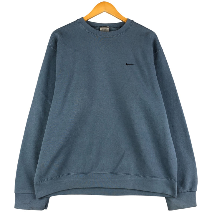 90s~ Vintage Nike One-Point Logo Sweatshirt, Men's Size L cotton blue type Vintage Second Hand