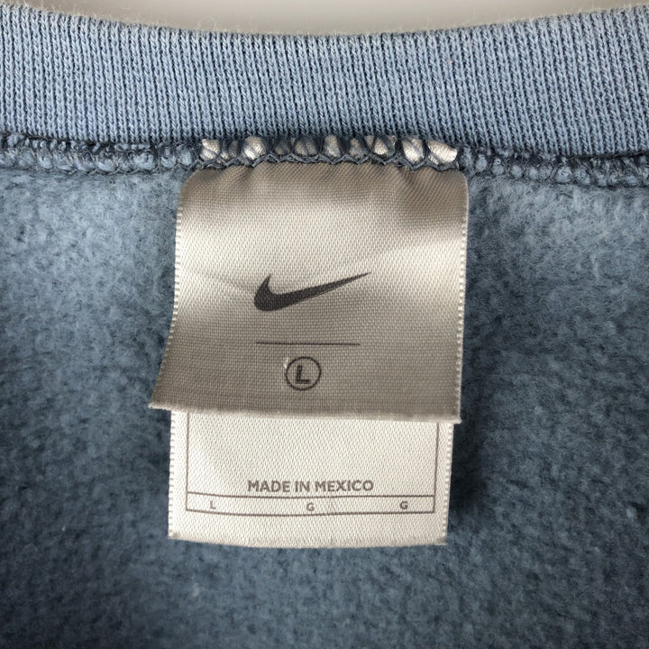 90s~ Vintage Nike One-Point Logo Sweatshirt, Men's Size L cotton blue type Vintage Second Hand
