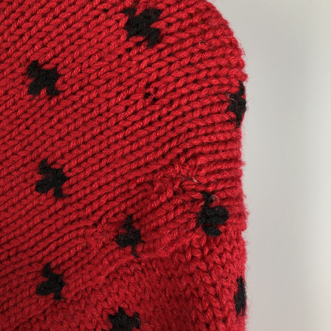 Ralph Lauren POLO by Ralph Lauren HAND KNIT Nordic sweater, men's size M, crew neck wool red type Vintage Second Hand