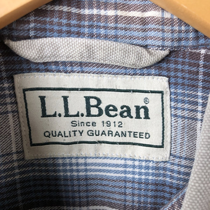 90s-00'S Vintage LLBean Long Sleeve Duck Work Shirt, Made in Canada, Men's Size L cotton Beige type Vintage Second Hand