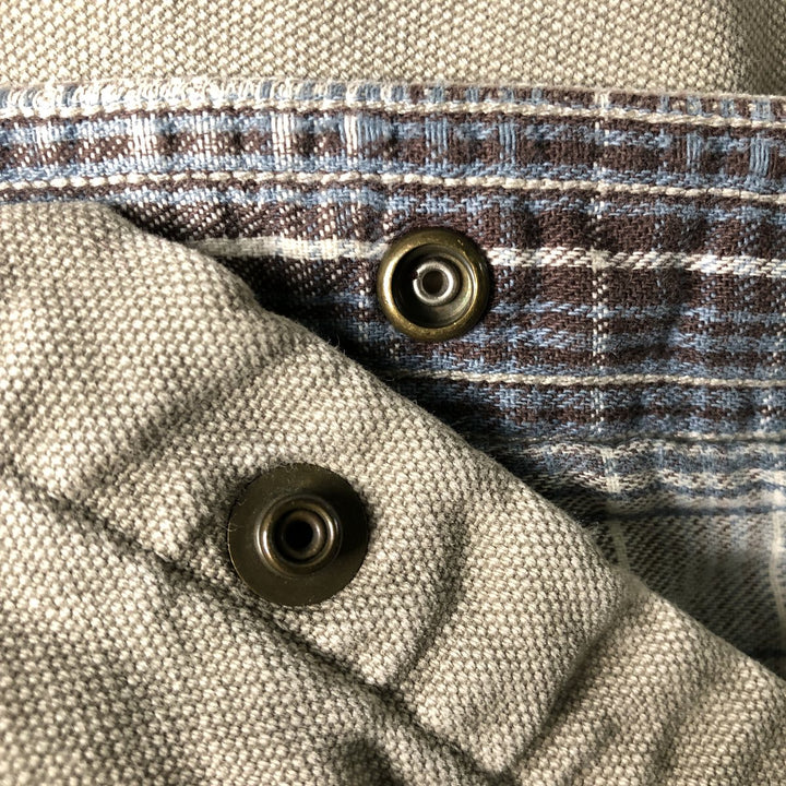 90s-00'S Vintage LLBean Long Sleeve Duck Work Shirt, Made in Canada, Men's Size L cotton Beige type Vintage Second Hand