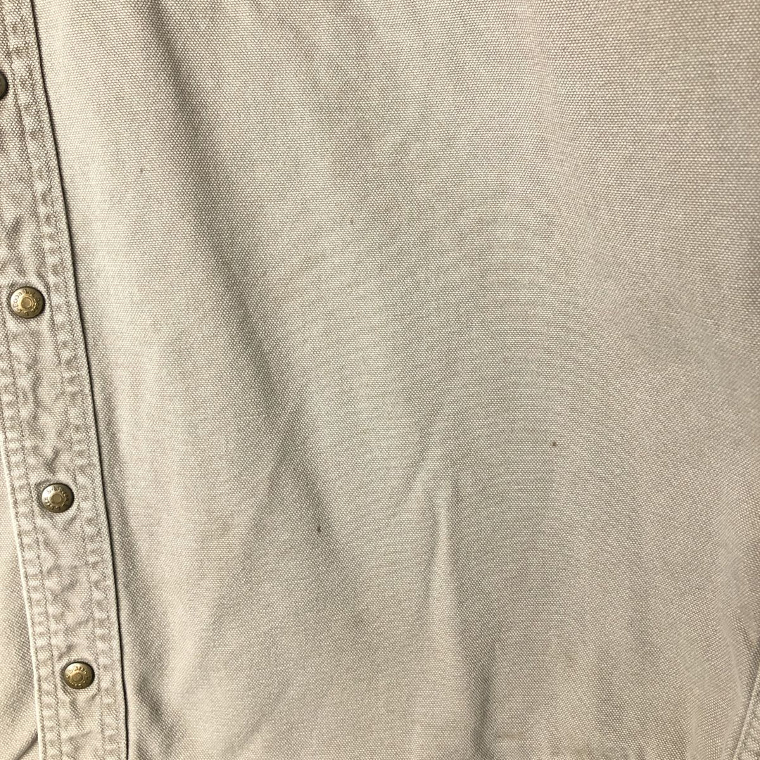 90s-00'S Vintage LLBean Long Sleeve Duck Work Shirt, Made in Canada, Men's Size L cotton Beige type Vintage Second Hand